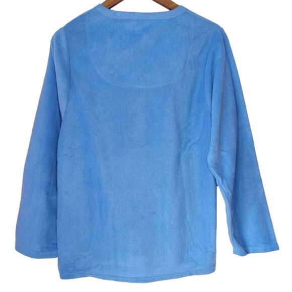 NWOT Mayfair Cobalt Blue Micro-Fleece Henley Pajama Top Sz L - Soft Warm & Cozy! - Picture 9 of 10